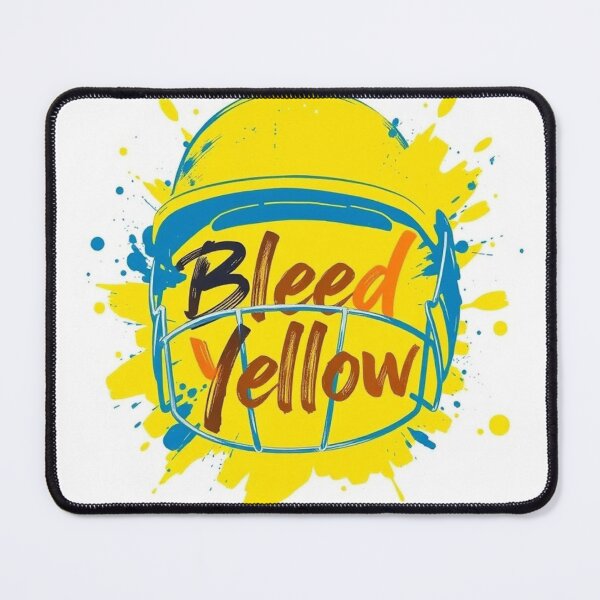 Item preview, cricket helmet, with "Bleed Yellow"  designed and sold by ROCKSTARARUN.
