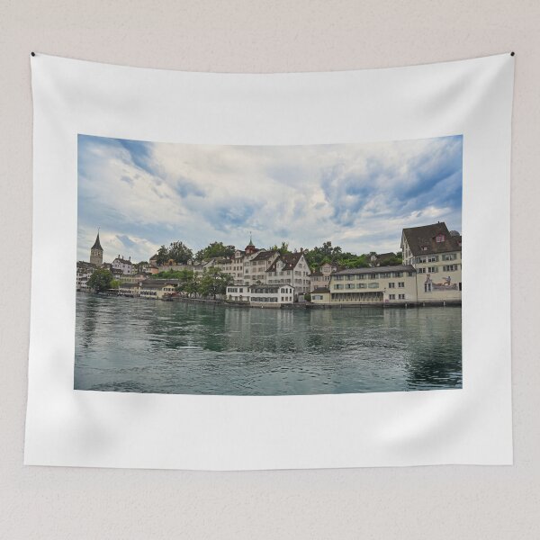 Item preview, St. Peter churchand Lindenhof riverside,Limmet river,old town Zurich, Switzerland designed and sold by goceris.