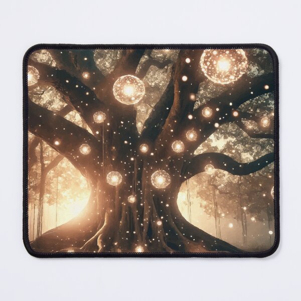 Item preview, The Luminous Tree – Celestial Orbs of Light designed and sold by AbstractAnom.
