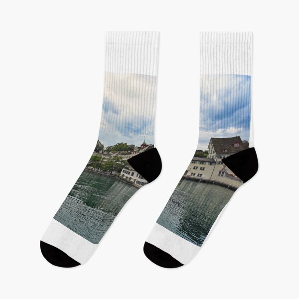 Item preview, St. Peter churchand Lindenhof riverside,Limmet river,old town Zurich, Switzerland designed and sold by goceris.