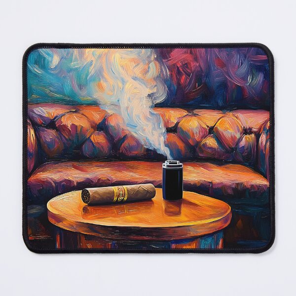 Item preview, Indulge in Sophistication - Cigar Smoke and Relaxation in a Luxurious Lounge Abstract Digital AI Art designed and sold by OlfactoART Studio.