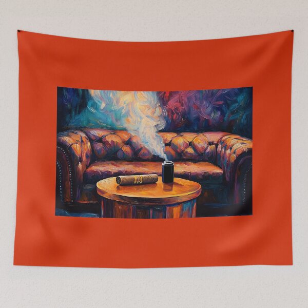 Item preview, Indulge in Sophistication - Cigar Smoke and Relaxation in a Luxurious Lounge Abstract Digital AI Art designed and sold by OlfactoART Studio.