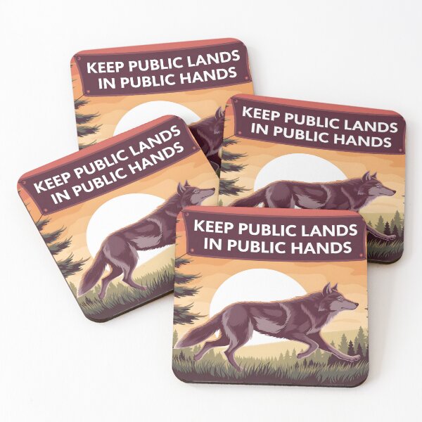 Item preview, Keep Public Lands in Public Hands-Running Wolf  designed and sold by ACuriousshoppe.
