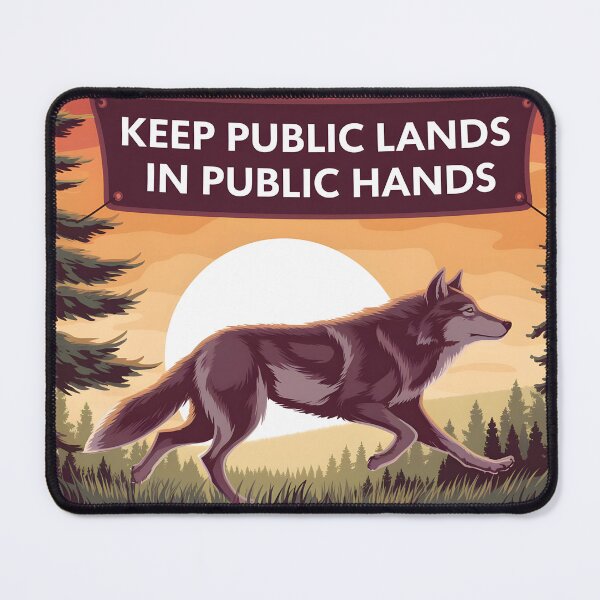 Item preview, Keep Public Lands in Public Hands-Running Wolf  designed and sold by ACuriousshoppe.