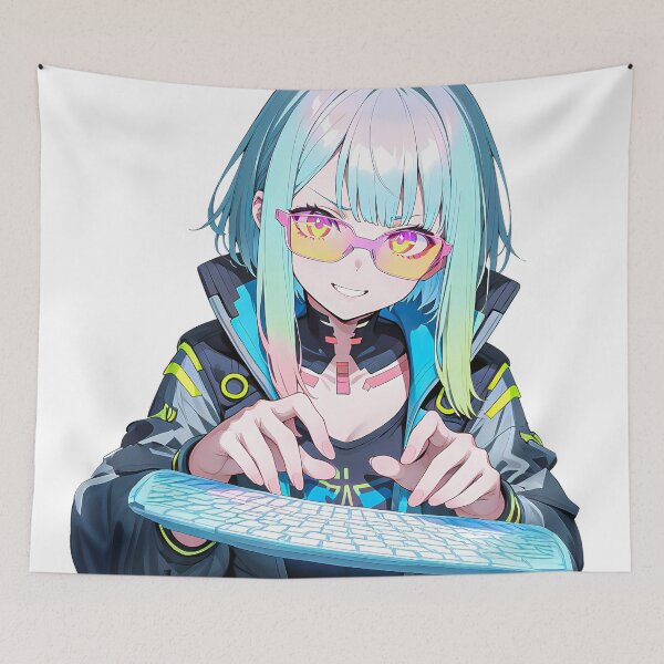 Item preview, Cyberpunk Hacker Girl – Neon Tech Aesthetic designed and sold by LunattaStore.