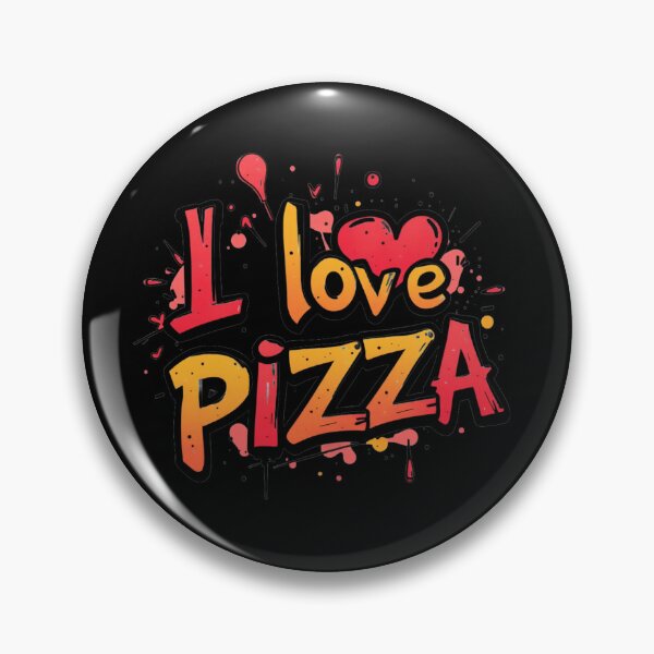 Aperçu de l'œuvre J'adore la pizza – Design street art amusant créée et vendue par Thavi.