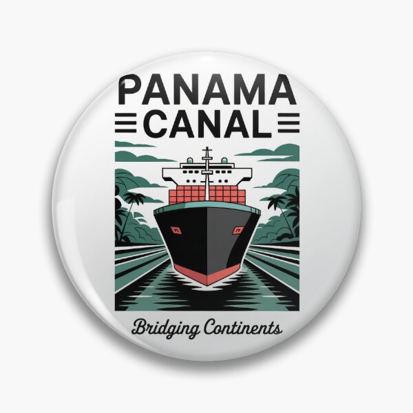 Item preview, Panama Canal – Retro Vintage Cargo Ship Illustration | Bridging Continents designed and sold by pod24.