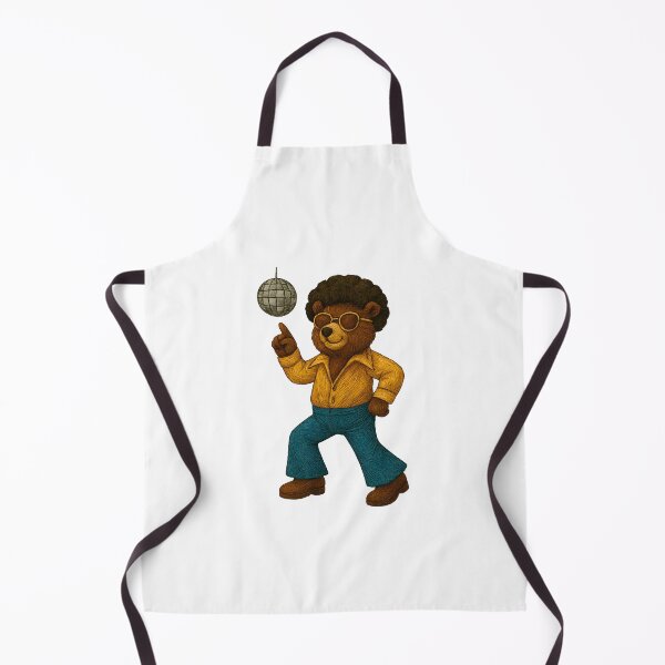 Item preview, Groovy Disco Bear – 70s Dance Embroidered Animal Art designed and sold by #Adulting Central.