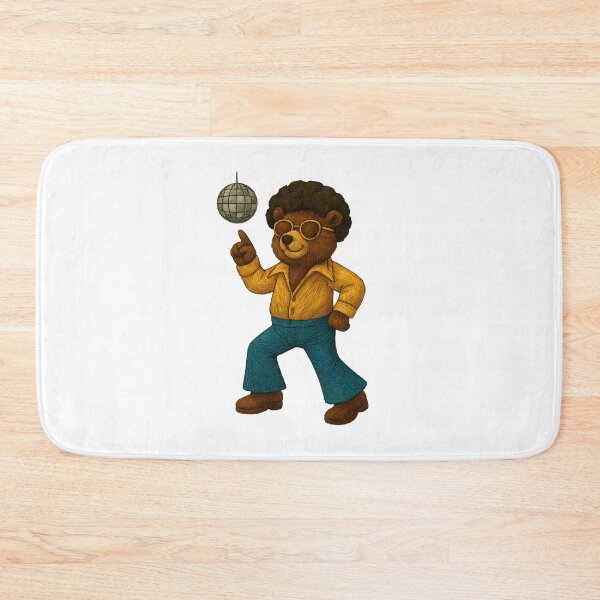Item preview, Groovy Disco Bear – 70s Dance Embroidered Animal Art designed and sold by #Adulting Central.