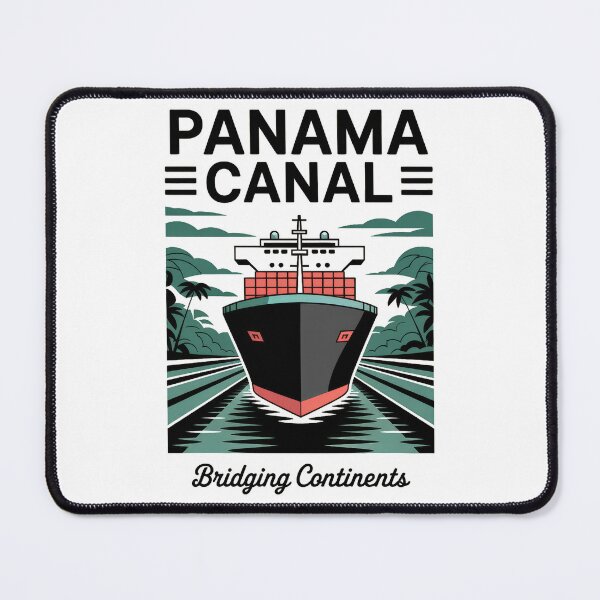 Artikelvorschau, Panama Canal – Retro Vintage Frachtschiff Illustration | Bridging Continents entworfen und verkauft von pod24.