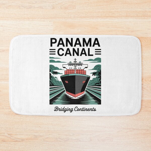 Item preview, Panama Canal – Retro Vintage Cargo Ship Illustration | Bridging Continents designed and sold by pod24.