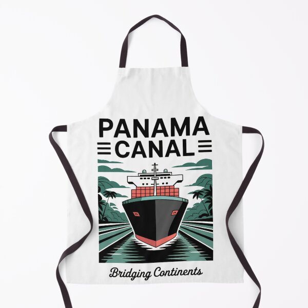 Item preview, Panama Canal – Retro Vintage Cargo Ship Illustration | Bridging Continents designed and sold by pod24.