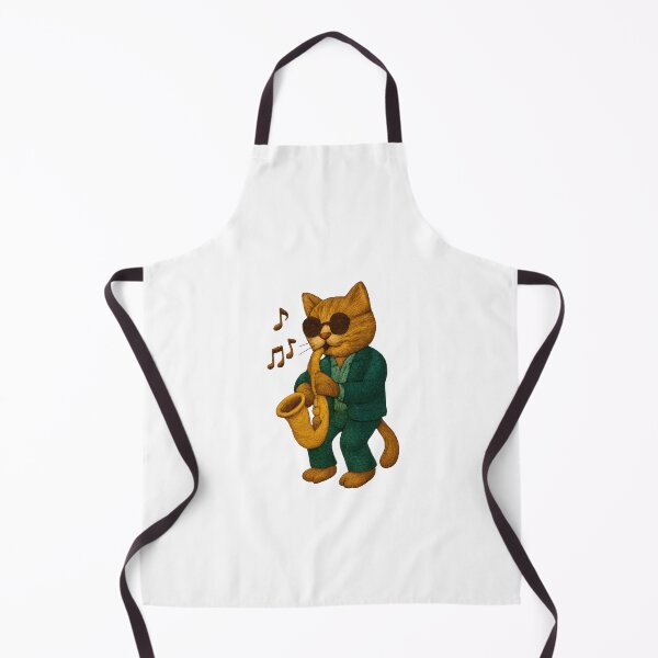 Item preview, Jazz Cat with Saxophone – Cool Embroidered Jazz Vibe designed and sold by #Adulting Central.