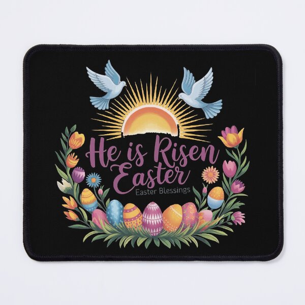 Item preview, He Is Risen Easter Sunrise Design With Doves, Flowers And Easter Eggs designed and sold by thespecialtyhub.