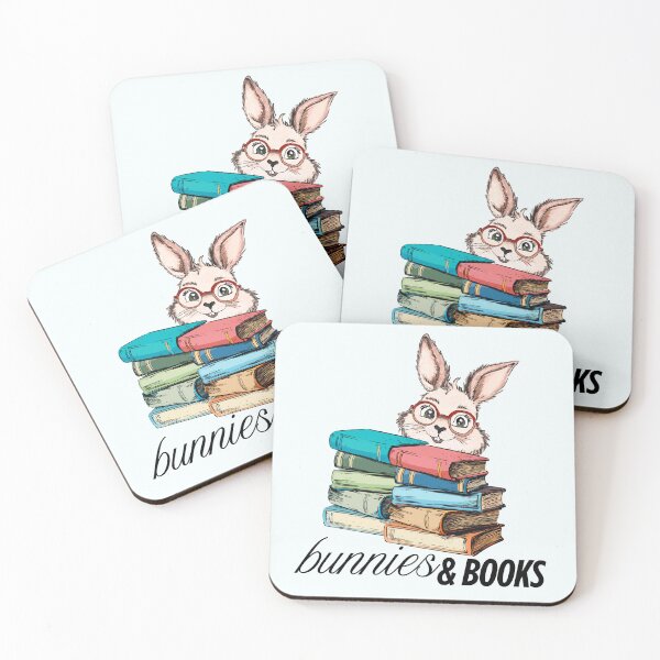 Item preview, Bunnies and books. Drawn smart rabbit with books designed and sold by MySciPic.