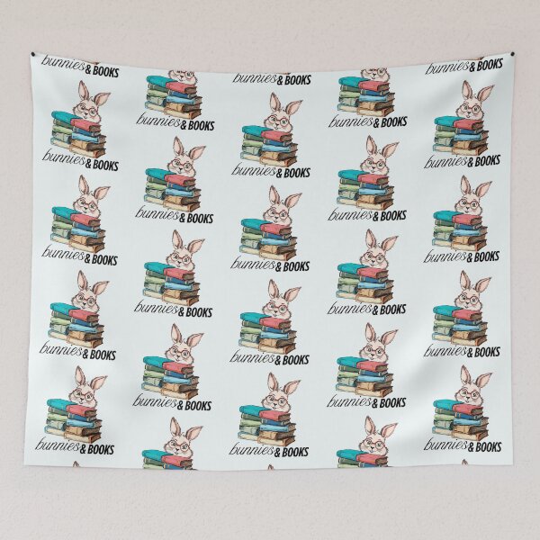 Item preview, Bunnies and books. Drawn smart rabbit with books designed and sold by MySciPic.