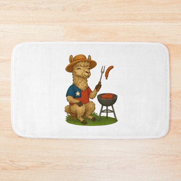 Item preview, Chilean Barbecue Llama – Festive Embroidered Country Art designed and sold by #Adulting Central.