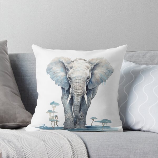 Item preview, Blue elephant with water landscape designed and sold by AI-Zauberwelt.