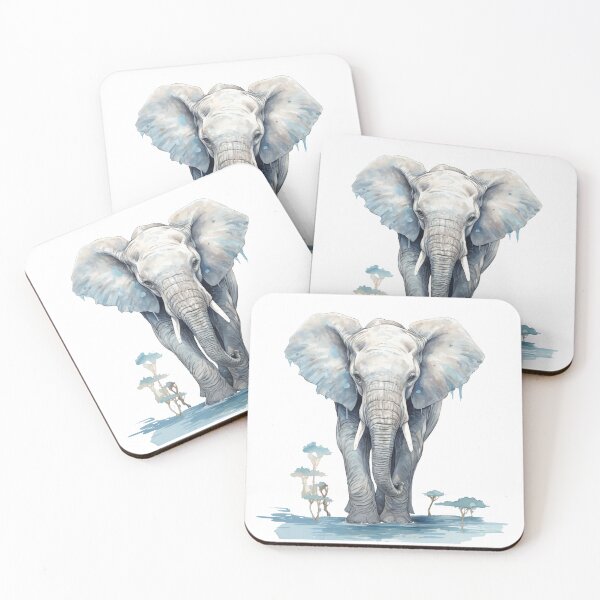 Item preview, Blue elephant with water landscape designed and sold by AI-Zauberwelt.