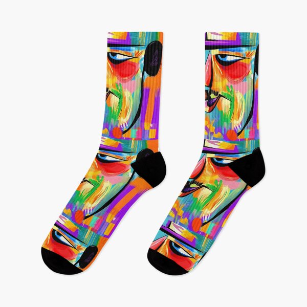 Item preview, Expressive Cigar Smoker in Vivid Abstract Art - Bold Colors and Dynamic Energy designed and sold by OlfactoART Studio.