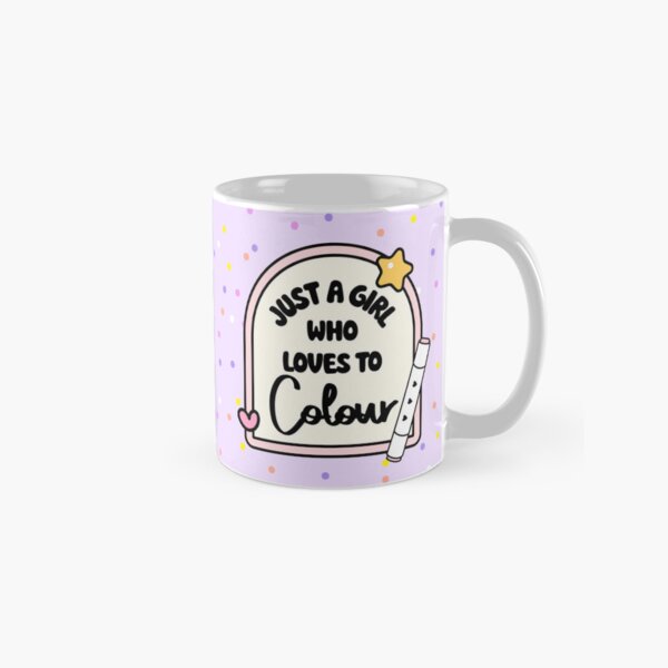 Item preview, just a girl who loves to colour mug designed and sold by Lockets Little Notes.