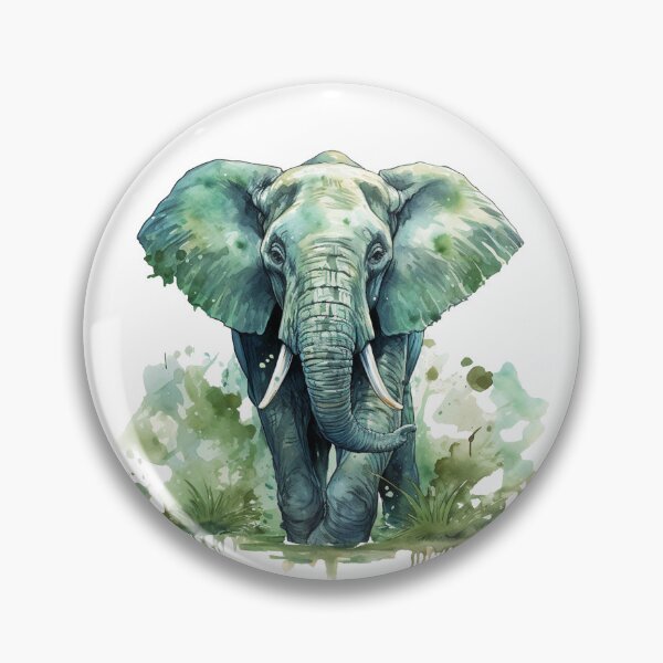 Item preview, Green elephant in watercolor style designed and sold by AI-Zauberwelt.