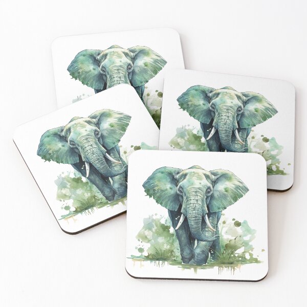 Item preview, Green elephant in watercolor style designed and sold by AI-Zauberwelt.