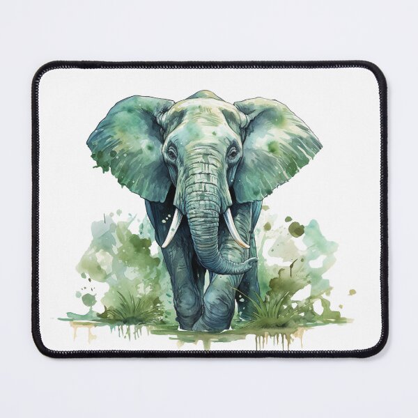Item preview, Green elephant in watercolor style designed and sold by AI-Zauberwelt.