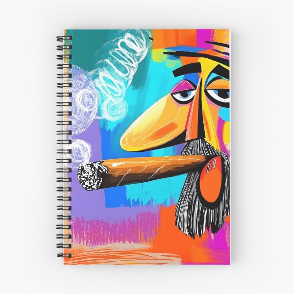 Item preview, Bold Abstract Cigar Smoker - Vivid Colors and Expressive Energy Abstract Digital AI Art designed and sold by OlfactoART Studio.