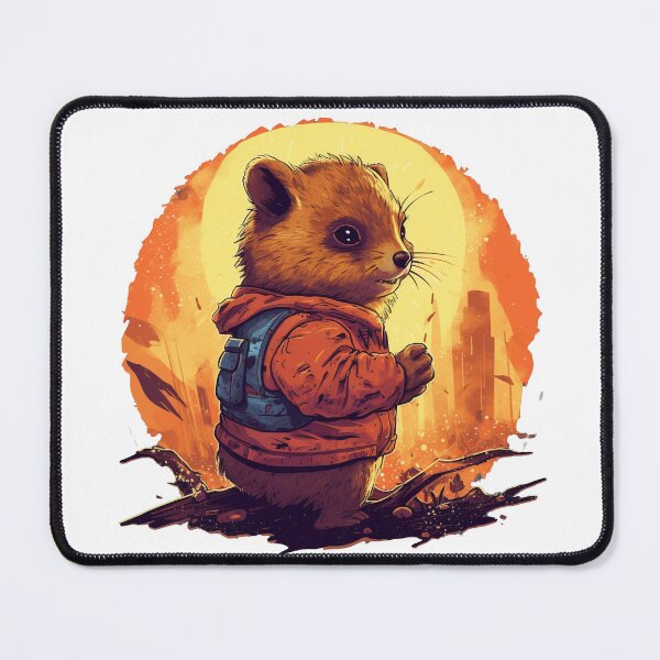 Item preview, Adventurous Degu at sunset designed and sold by AI-Zauberwelt.