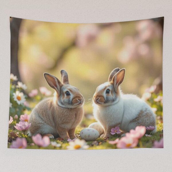 Item preview, Generated AI unique foto Easter bunny in magical forest designed and sold by TAnnao.