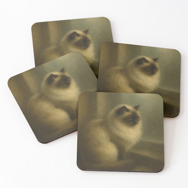 Item preview, Soft Silence – Himalayan Cat by the Misty Window designed and sold by LesChatsArt.