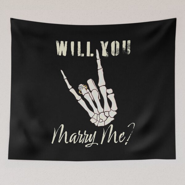 Item preview, Will You Marry Me, Marriage Proposal Ideas, Marry Me Sign, Rock and Roll Skeleton Hand, Diamond Ring, Engagement Ideas designed and sold by mermaidronnie.
