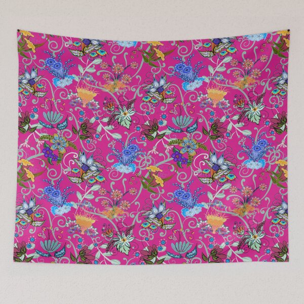 Item preview, Fairyland Flowers Boho Beauties on Pink Background designed and sold by CheriesArt.