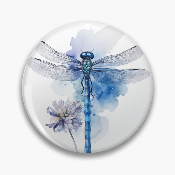 Item preview, Delicate dragonfly with flower in watercolor look designed and sold by AI-Zauberwelt.