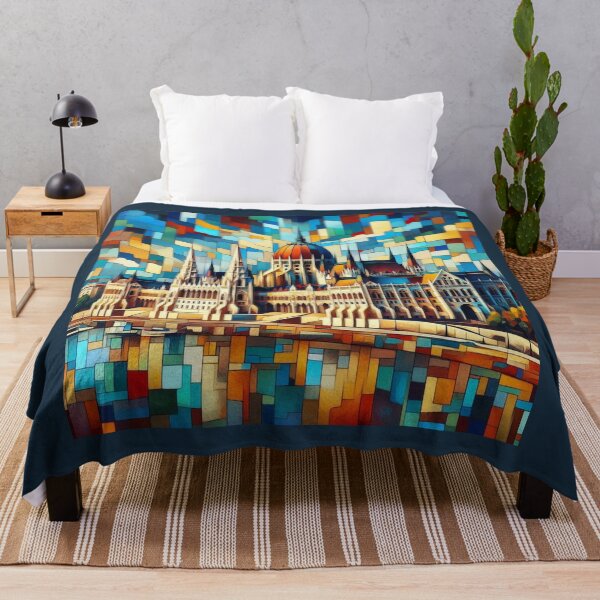 Item preview, Abstract Budapest Parliament and Danube, Cubist Style designed and sold by Gaborai.