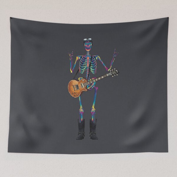 Item preview, Rock and Roll Skeleton, Skeleton Rocker Playing Guitar, Anatomy Gift, Rock and Roll Gift, Psychedelic, Rave, Guitarist Gift, Musician Gift designed and sold by mermaidronnie.