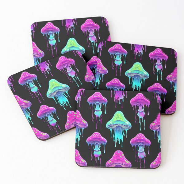 Item preview, Neon melting mushrooms  designed and sold by EccentricsByE.