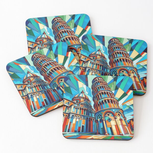 Item preview, Cathedral and Leaning Tower of Pisa, Cubist Style designed and sold by Gaborai.