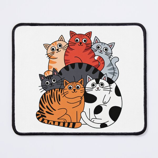 Item preview, Colorful Cartoon Cat Pile – Cute Group of Chubby Kitties Illustration designed and sold by Trend Pixel Co..