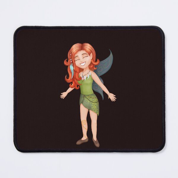 Item preview, Smiling Forest Fairy – Whimsical Redhead with Wings and Woodland Charm designed and sold by Colibri-art.