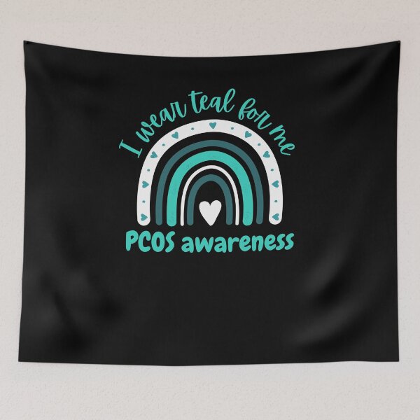 Item preview, PCOS awareness I wear teal for me cute boho rainbow designed and sold by snowry.