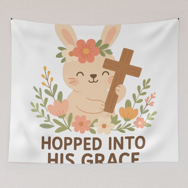 Item preview, Hopped Into His Grace - Christian Easter Tee designed and sold by Flashy Flamingo.