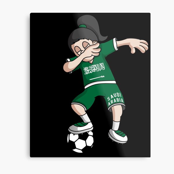 Lámina metálica «Fútbol saudita de Arabia Saudita Chica de fútbol con Lámina metálica «Fútbol saudita de Arabia Saudita Chica de fútbol con