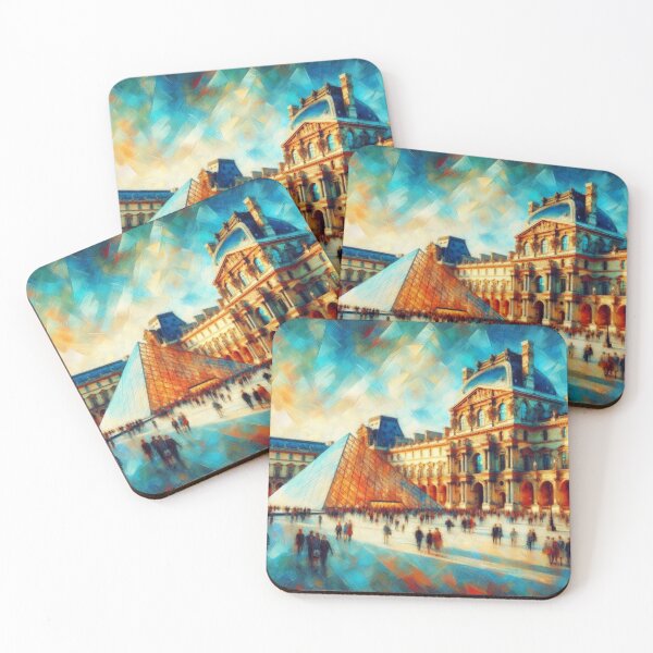 Item preview, Abstract Main Courtyard, Louvre Museum, Impressionist Style designed and sold by Gaborai.