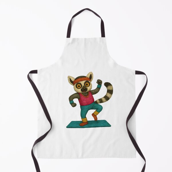 Item preview, 80s Aerobics Lemur – Energetic Embroidered Throwback designed and sold by #Adulting Central.