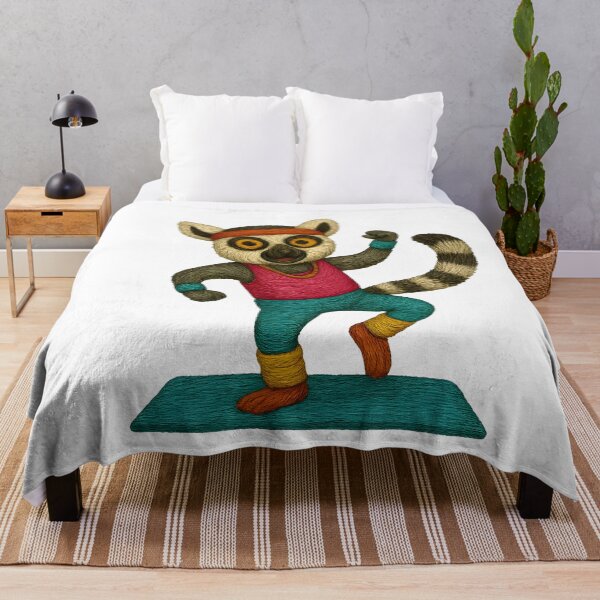 Item preview, 80s Aerobics Lemur – Energetic Embroidered Throwback designed and sold by #Adulting Central.