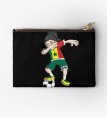 Senegal Football Dabbing Soccer Girl With Soccer Ball And National Flag Jersey Futbol Fan Design Studio Pouch