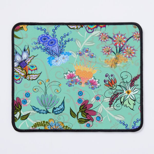 Item preview, Fairyland Flowers Boho Beauties Mint Green Background designed and sold by CheriesArt.