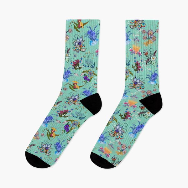 Item preview, Fairyland Flowers Boho Beauties Mint Green Background designed and sold by CheriesArt.